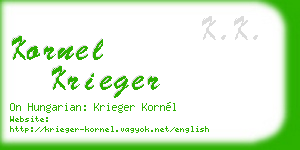 kornel krieger business card