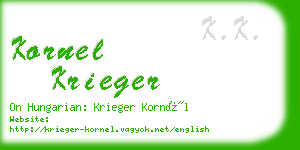 kornel krieger business card
